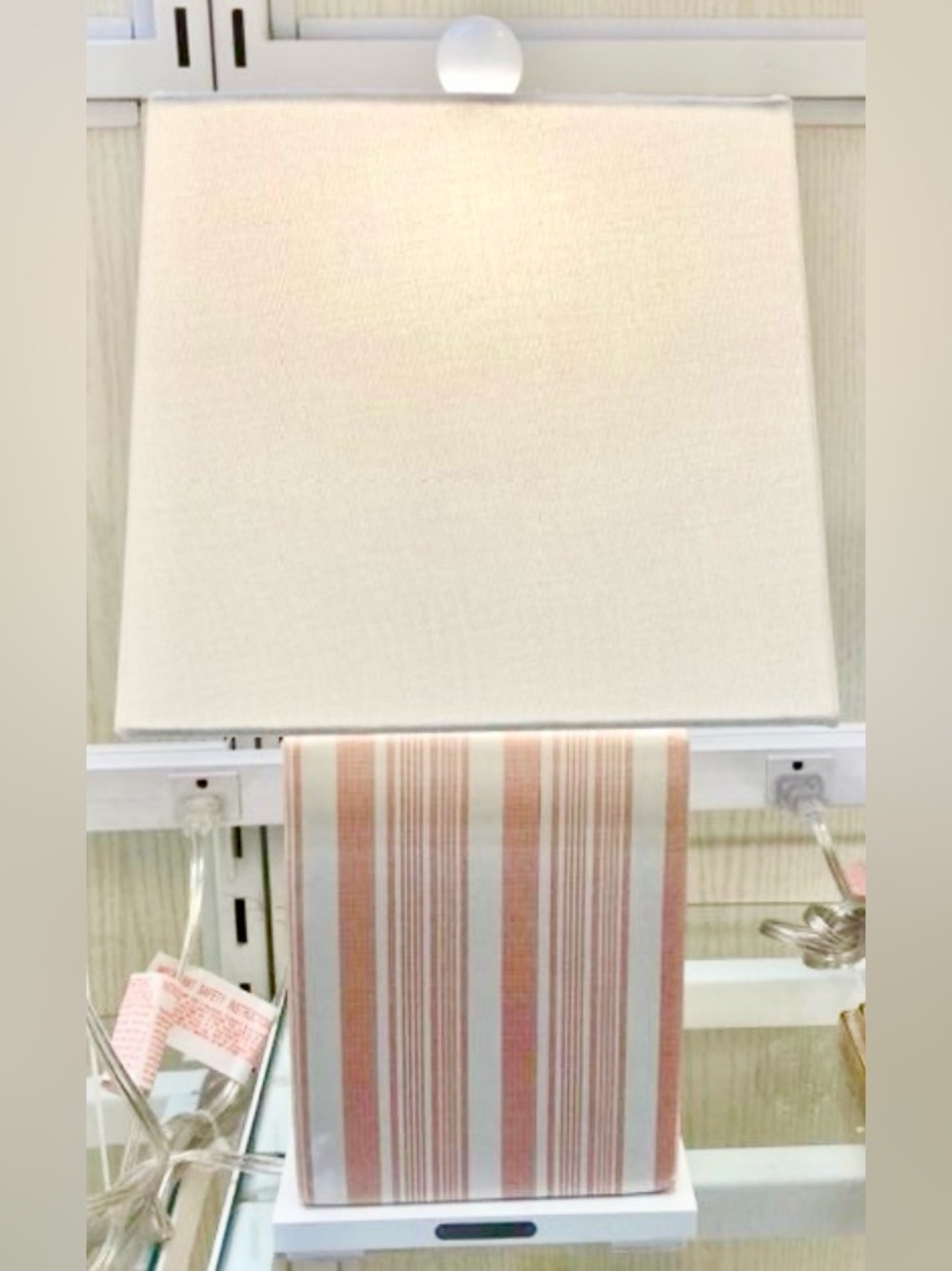 Ralph Lauren Porcelain Striped Design Small Lamp NEW